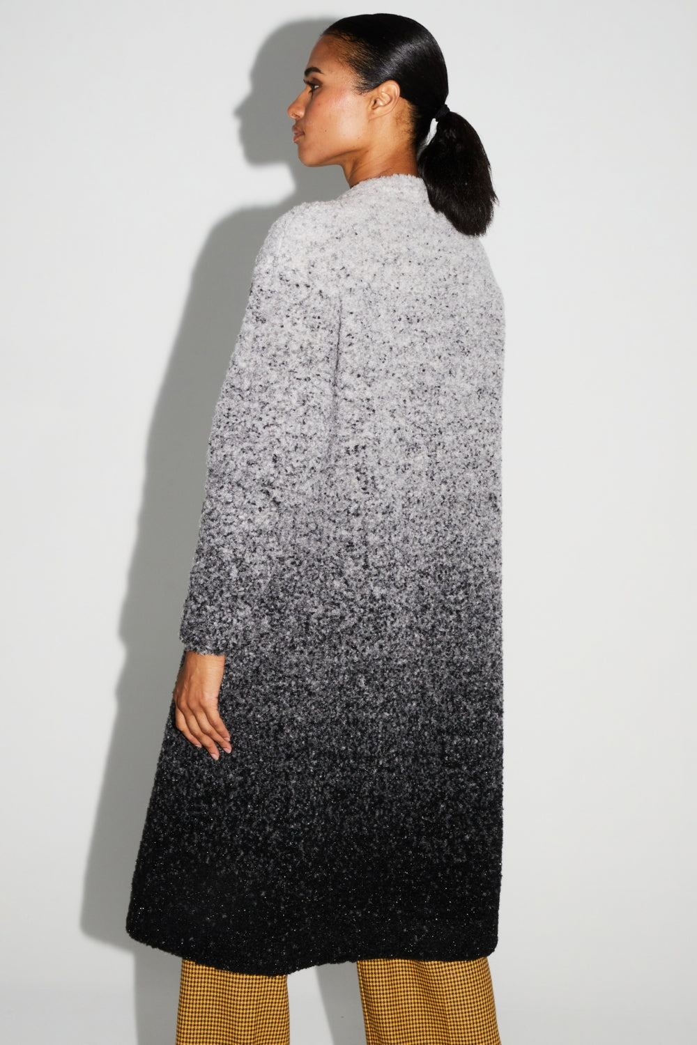 Veste Doriane Bouclettes Dégradé Gris Noir Fabriquée En Italie