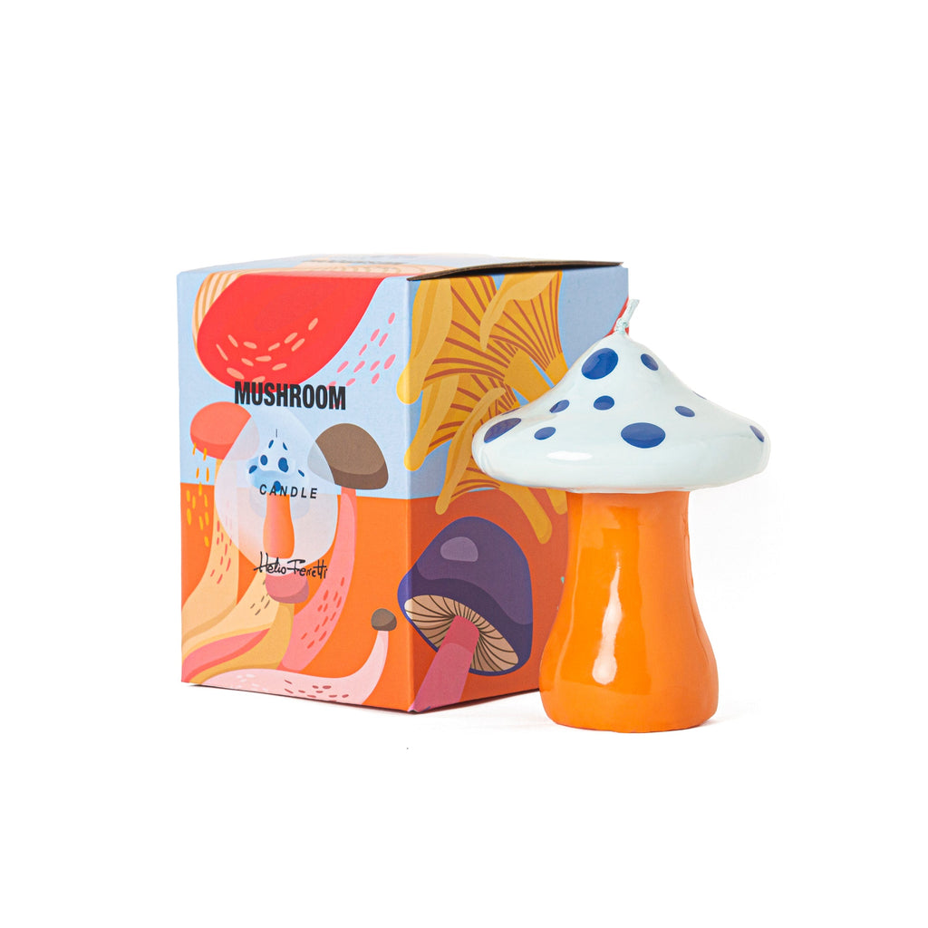Grande Bougie Champignon Bleu Indigo