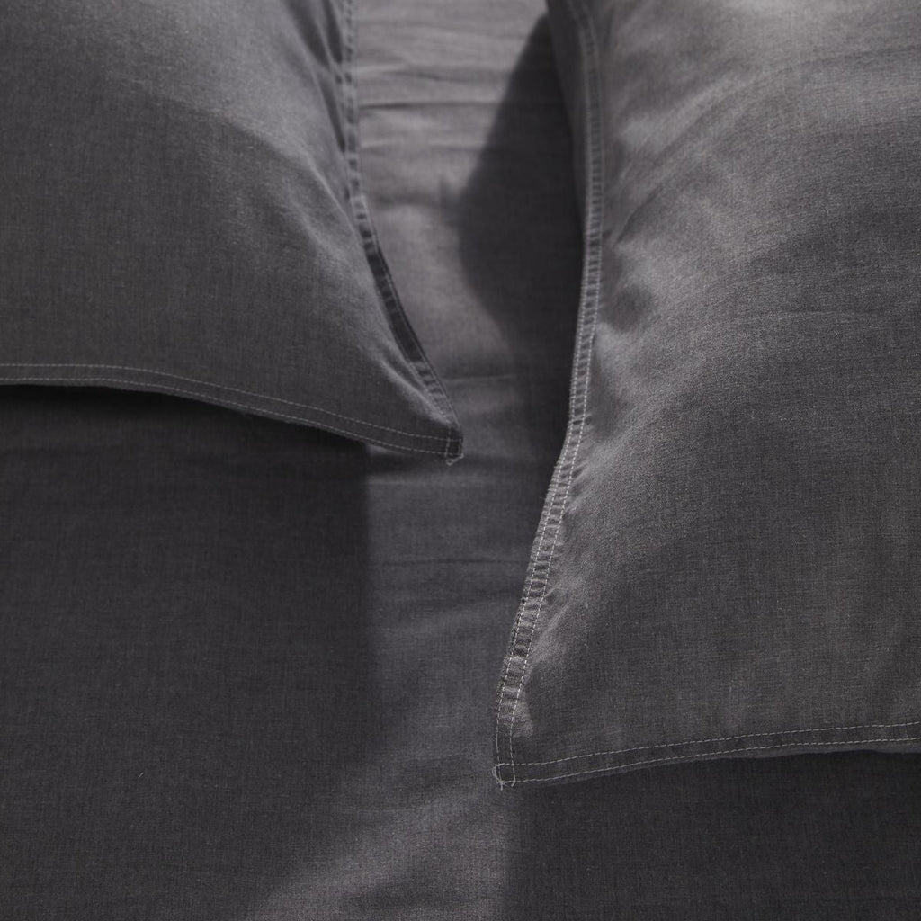 Charme - Parure De Lit Chambray Capucine  - Gris