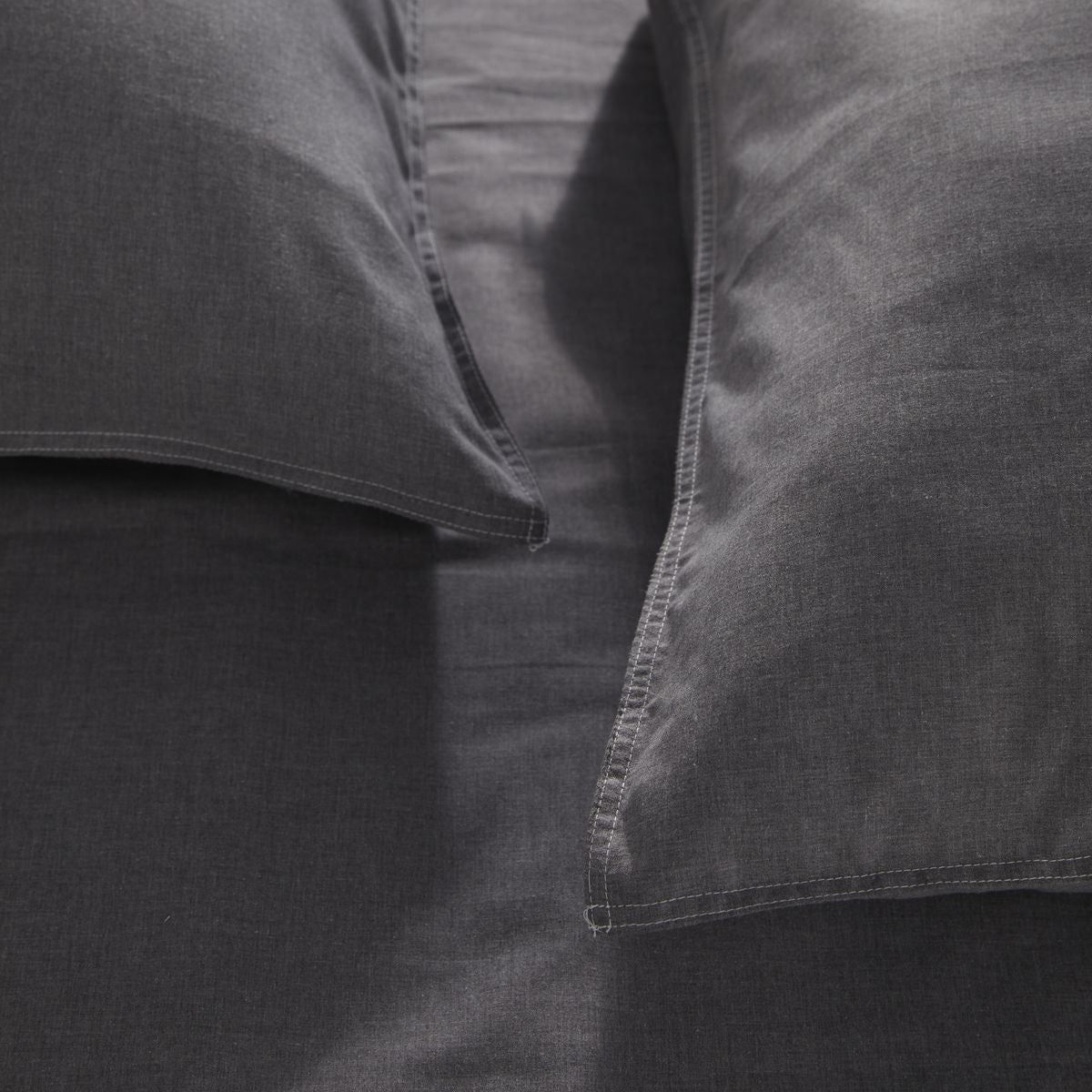Charme - Parure De Lit Chambray Capucine  - Gris