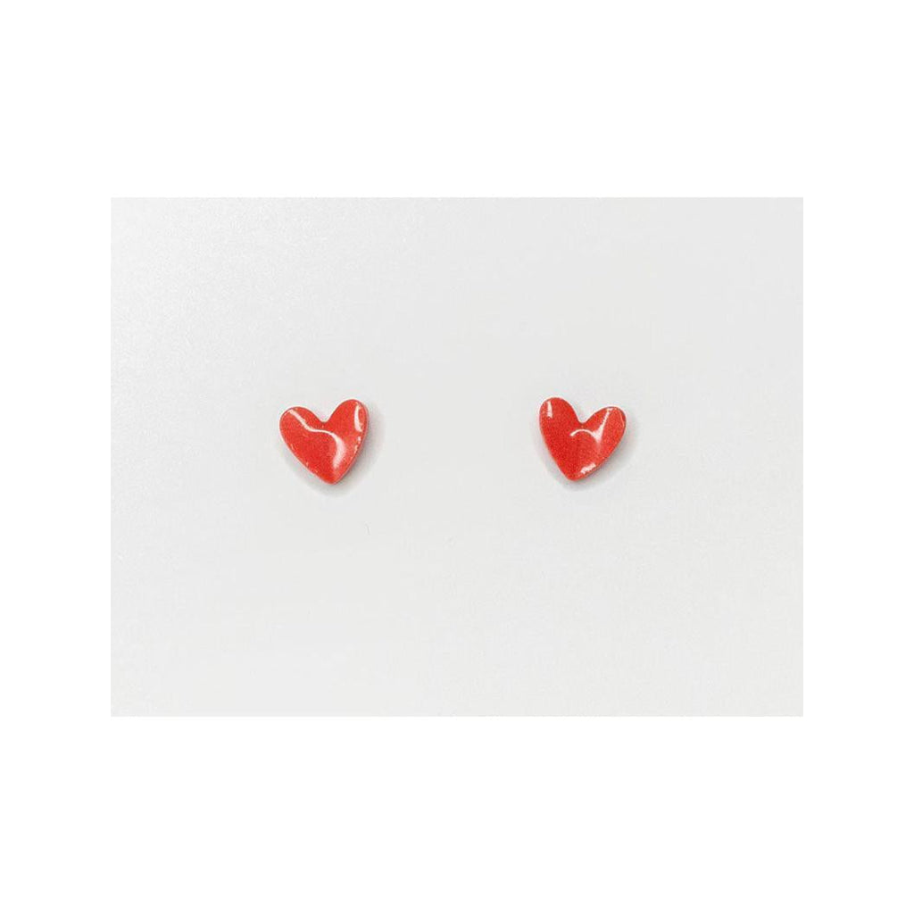 Boucles D'Oreilles En Porcelaine Coeur - La Petite Epicerie
