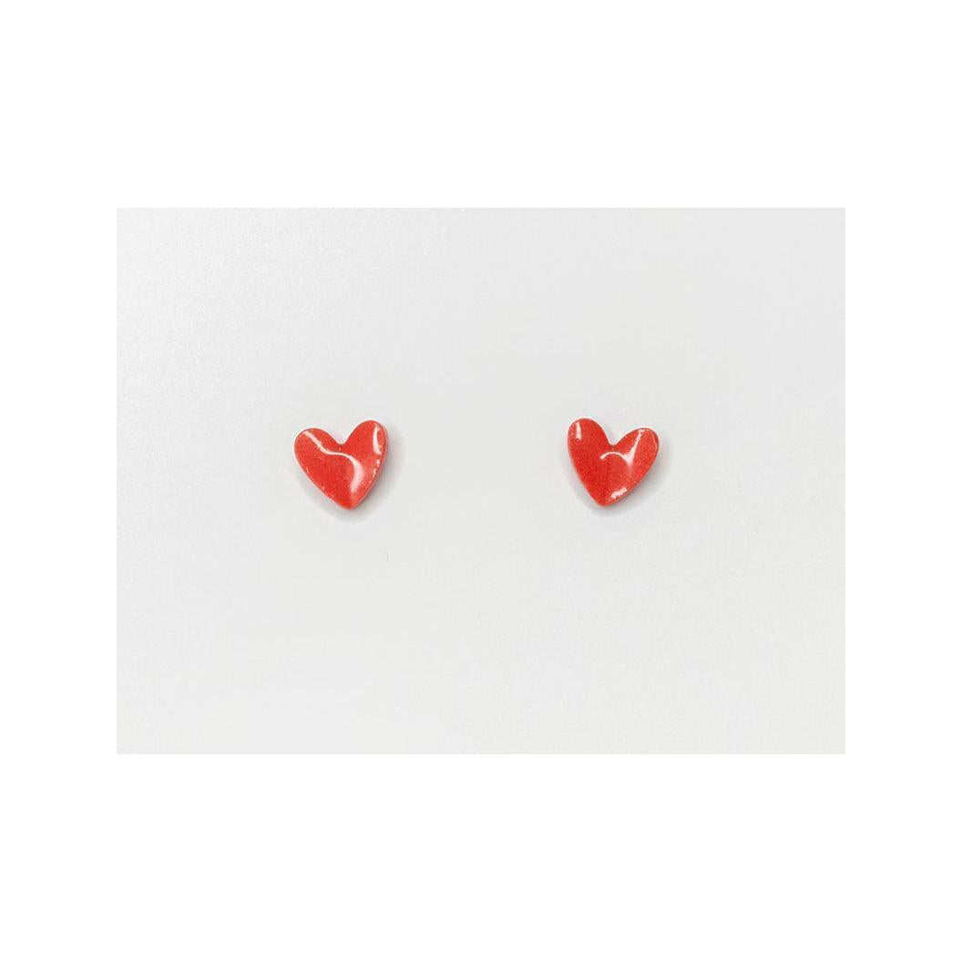 Boucles D'Oreilles En Porcelaine Coeur - La Petite Epicerie