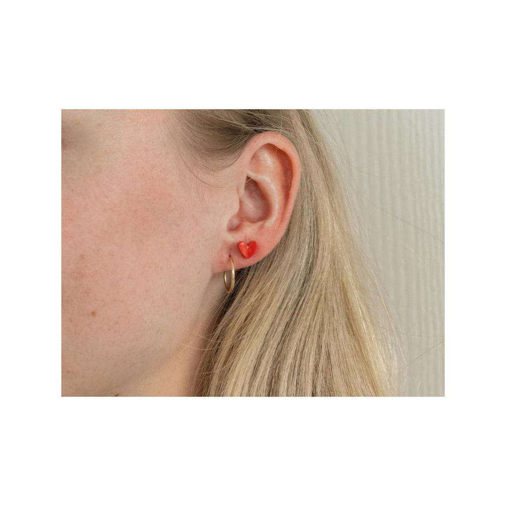 Boucles D'Oreilles En Porcelaine Coeur - La Petite Epicerie