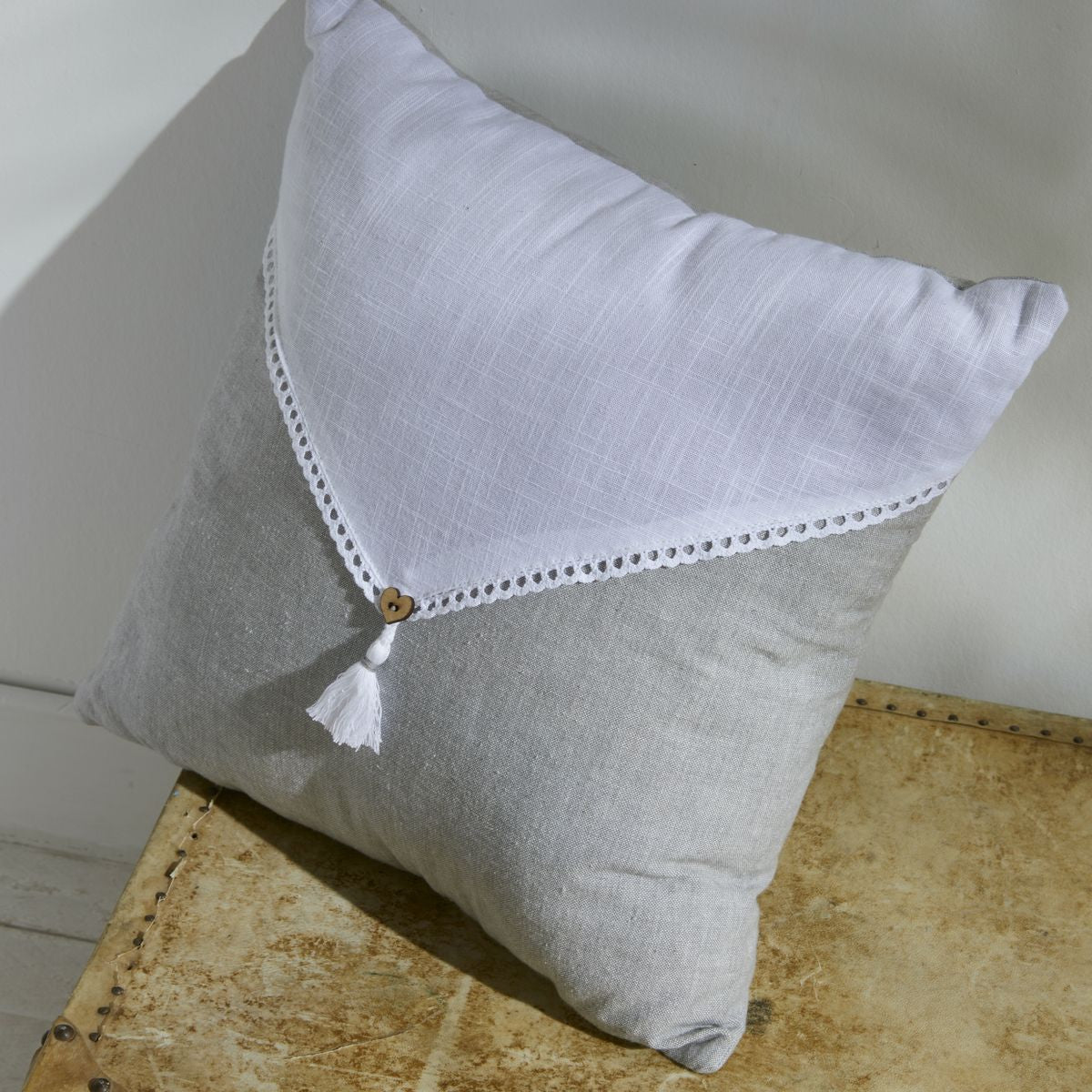 Charme - Coussin Chambray Capucine - Gris