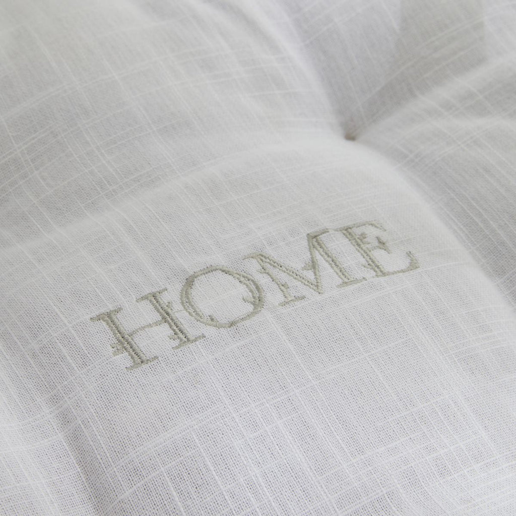 Charme - Coussin De Sol Chambray Capucine - Blanc
