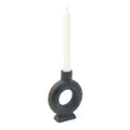 Porte-Bougie Ovale En Céramique Noire