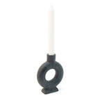 Porte-Bougie Ovale En Céramique Noire