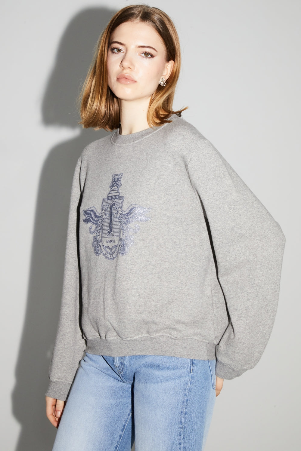 Sweatshirt Eddie Blason Silver Fabriqué Au Portugal