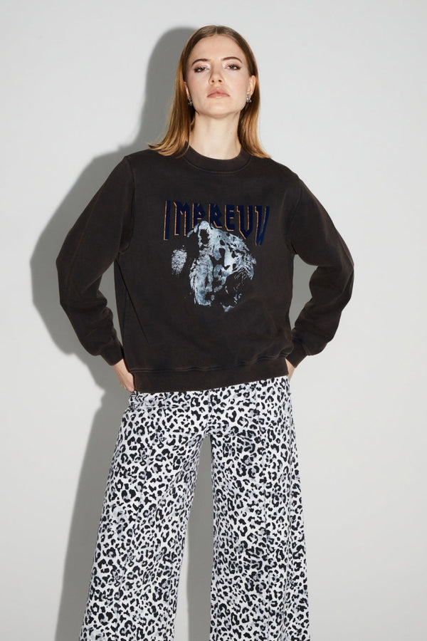 Sweatshirt Eddie Black Tiger Fabriqué Au Portugal