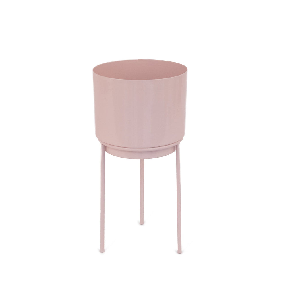 Vase Rose Avec Support En Métal