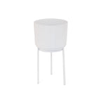 Vase Blanc Avec Support En Métal