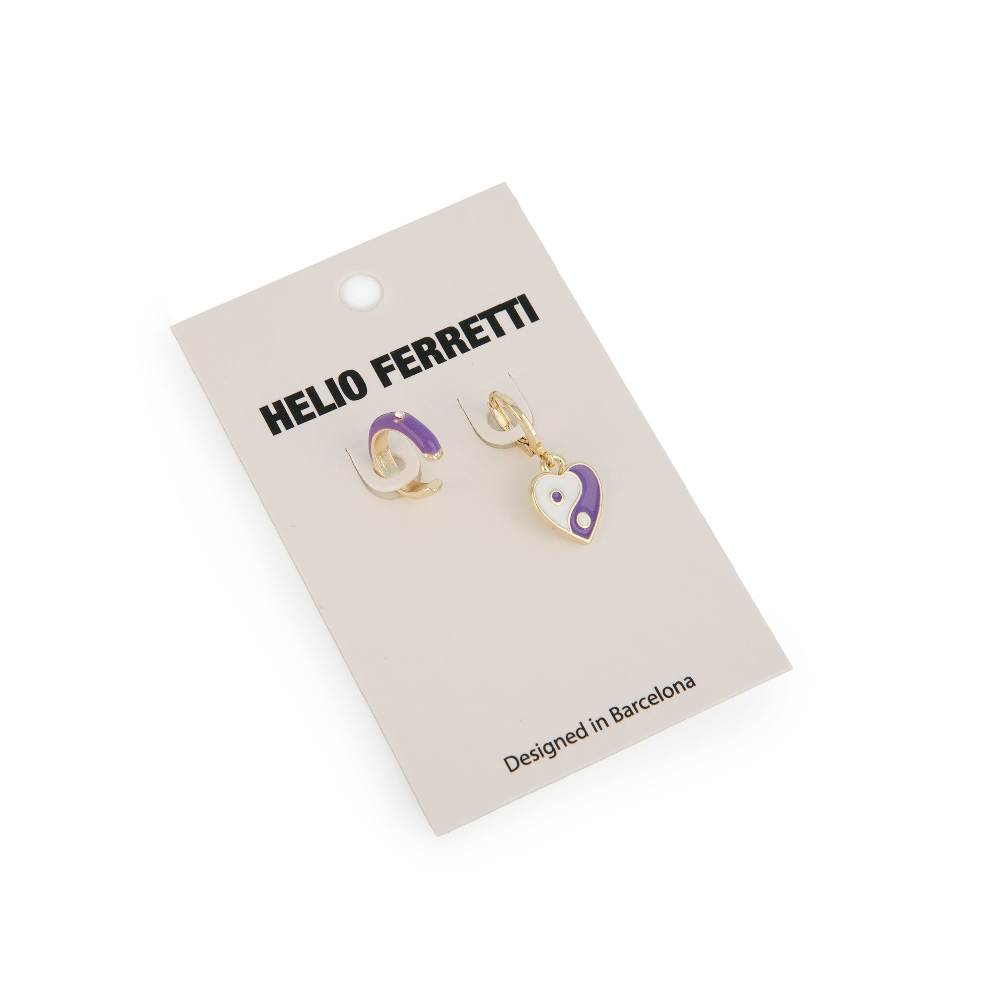 Boucles D'Oreilles Violettes Ying Yang
