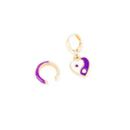 Boucles D'Oreilles Violettes Ying Yang