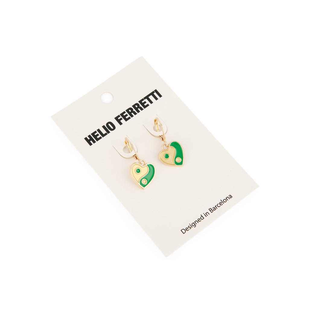 Boucles D'Oreilles Vertes Ying Yang