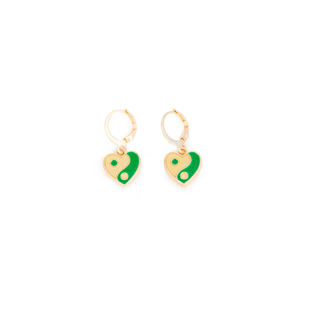 Boucles D'Oreilles Vertes Ying Yang