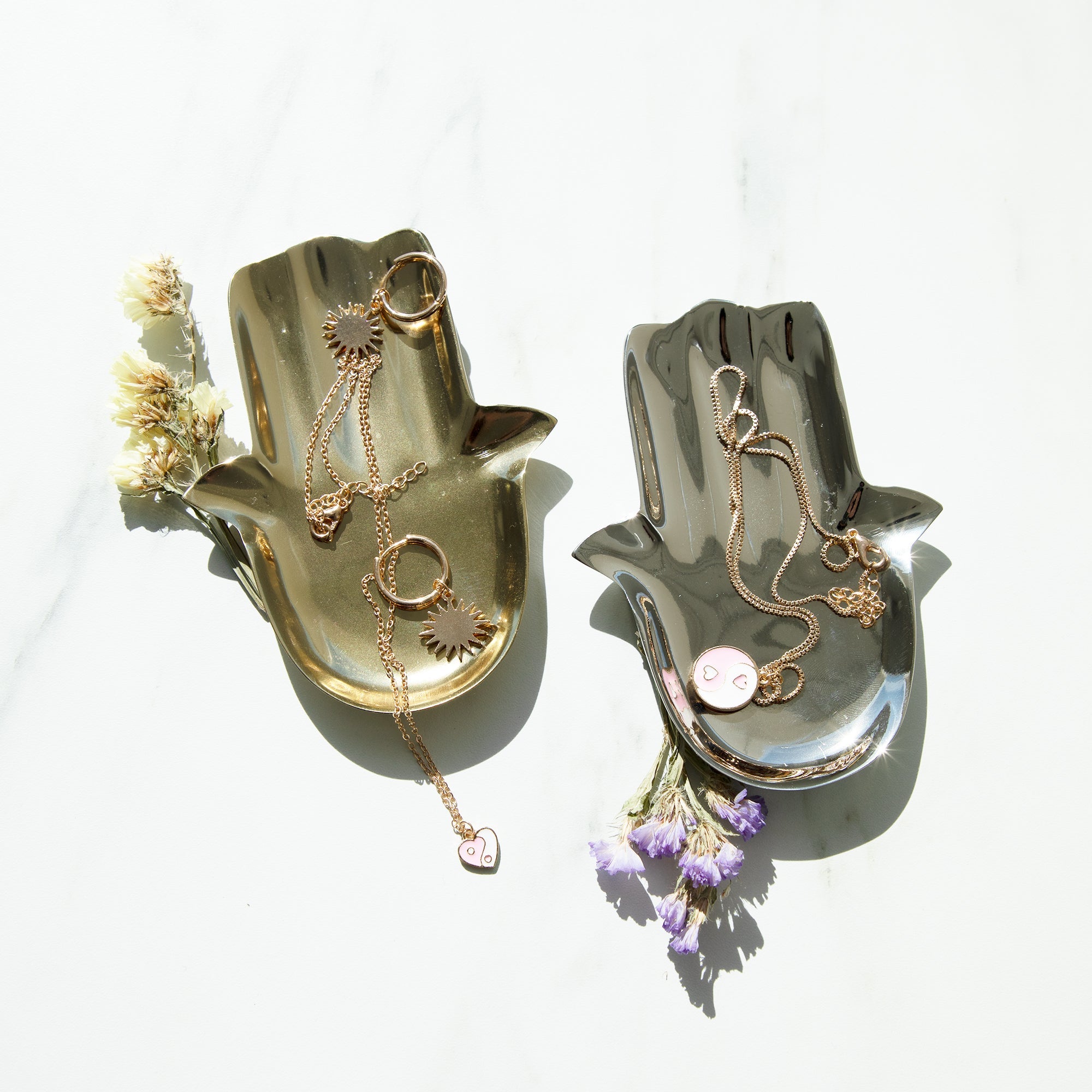 Collier Rose Ying Yang