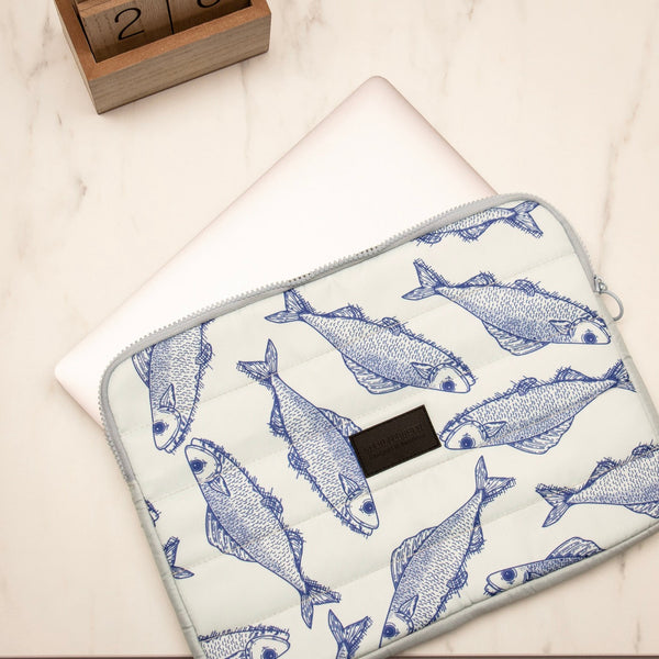 Housse Pour Ordinateur Portable 15" - Bleu & Blanc