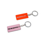 Lot De 2 Porte-Clés Badge Rose Et Orange