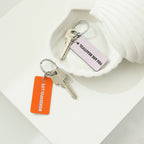 Lot De 2 Porte-Clés Badge Rose Et Orange
