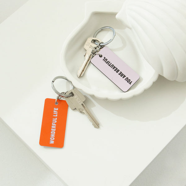 Lot De 2 Porte-Clés Badge Rose Et Orange