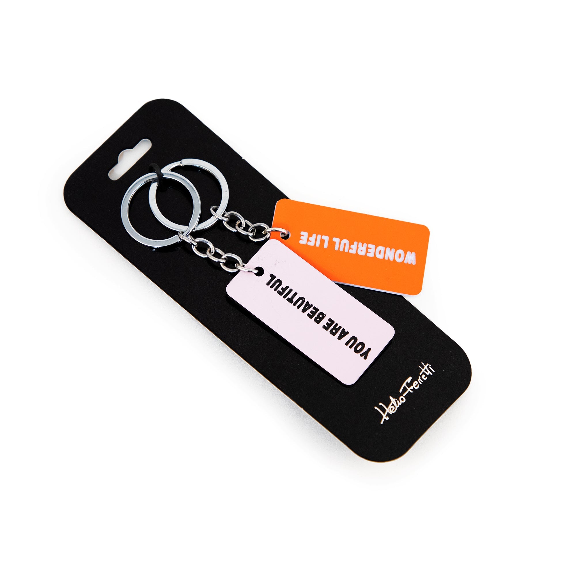 Lot De 2 Porte-Clés Badge Rose Et Orange