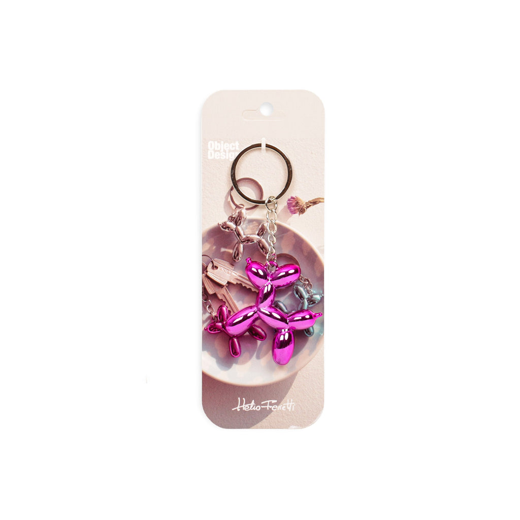 Porte-Clés Chiot Métallique Rose