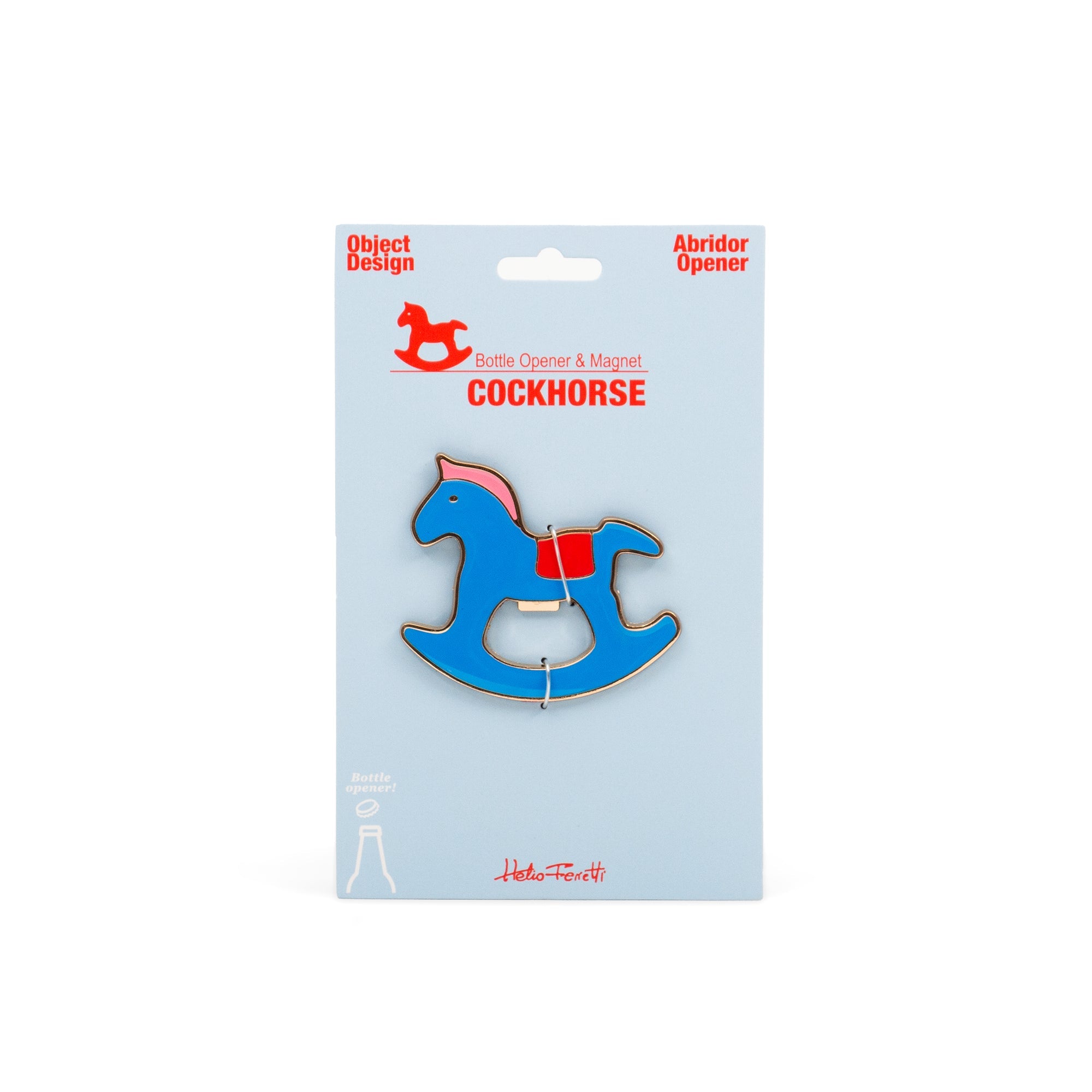 Ouvre-Bouteille Magnétique Coq Bleu Cheval