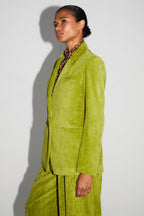 Blazer Ema Velours Vintage Vert Anisé Fabriqué En Italie