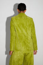 Blazer Ema Velours Vintage Vert Anisé Fabriqué En Italie