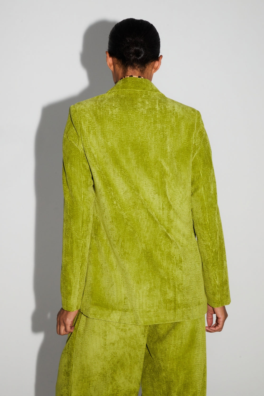 Blazer Ema Velours Vintage Vert Anisé Fabriqué En Italie