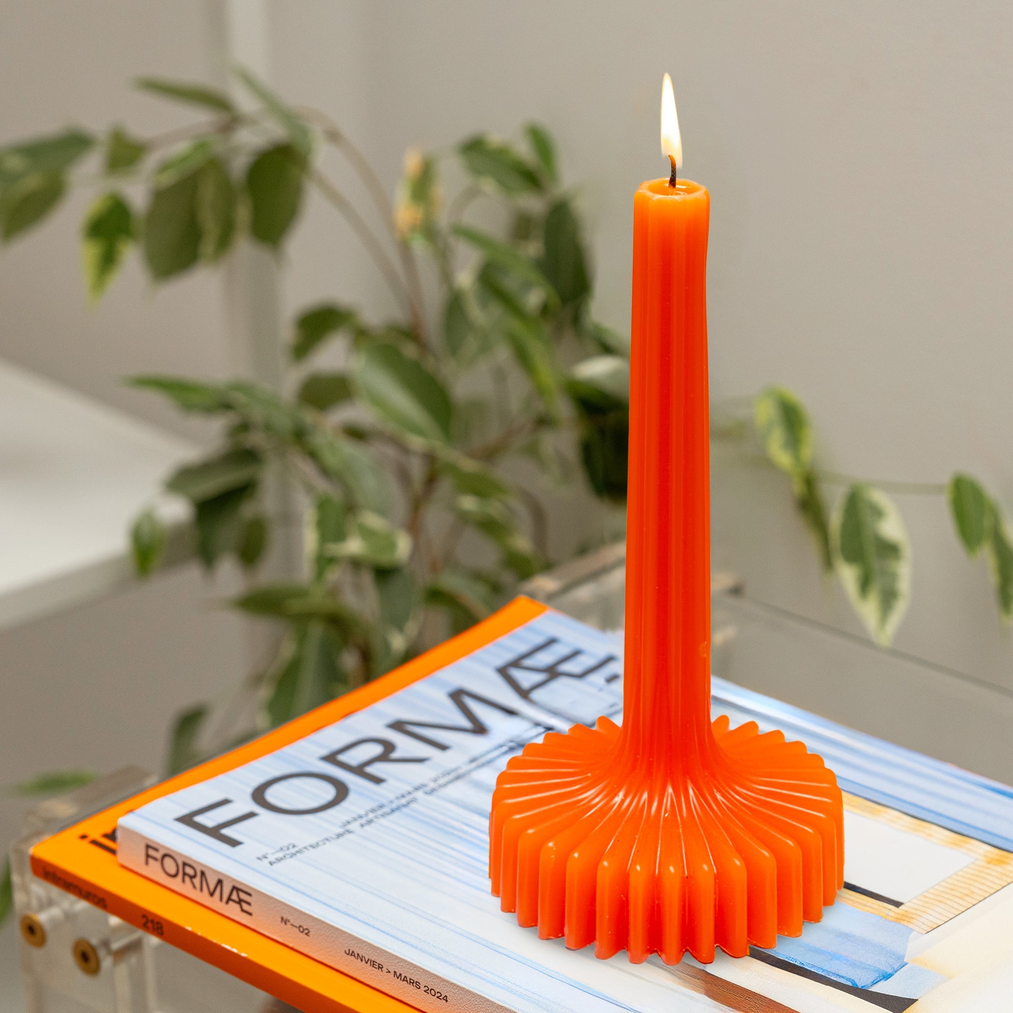 Bougie Décorative Haute Orange