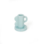 Porte-Bougie Bleu Clair Vintage À Motifs De Vagues