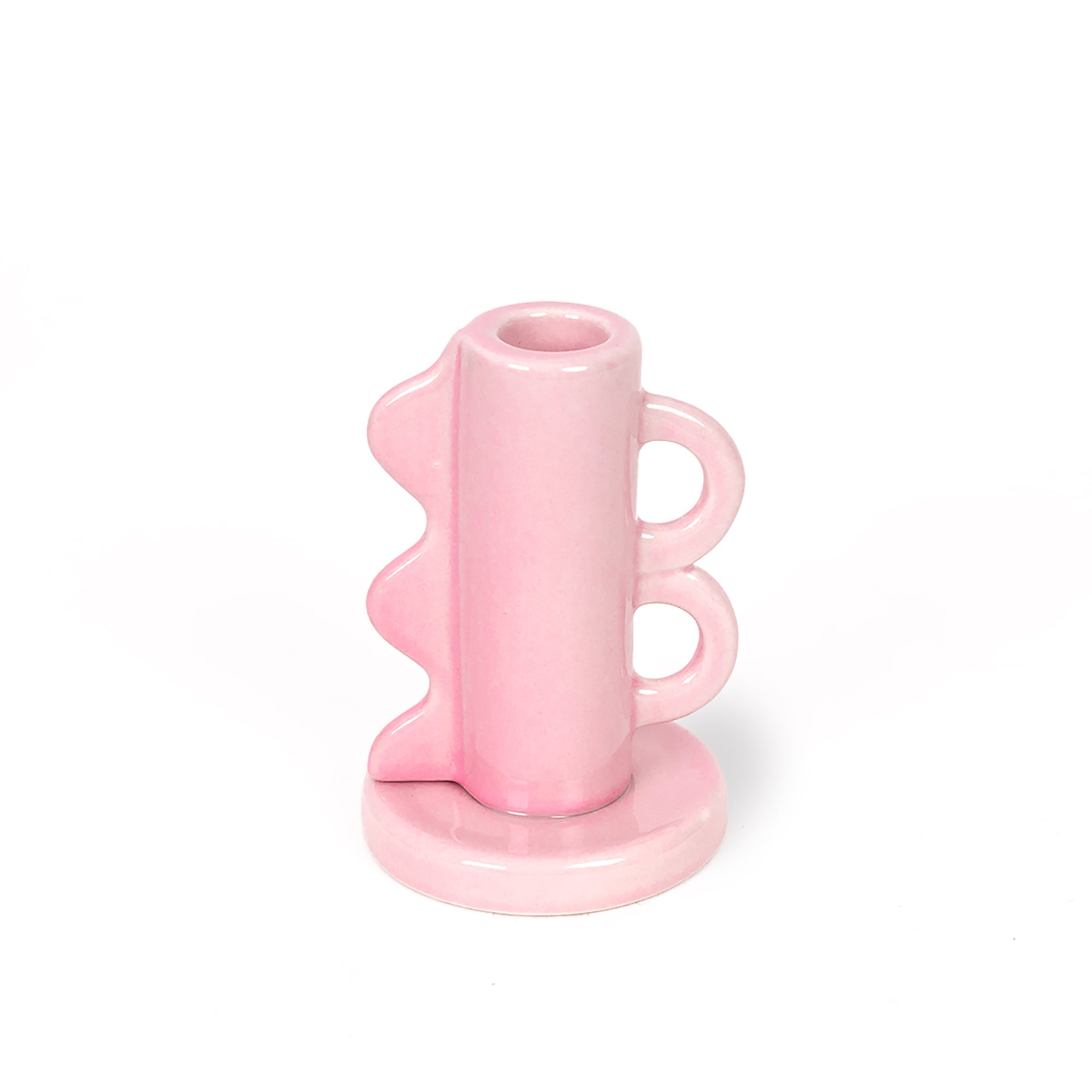 Porte-Bougies Rose Vintage À Double Poignée