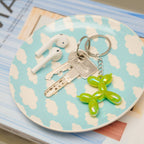 Porte-Clés Chiot Métallique Vert Citron
