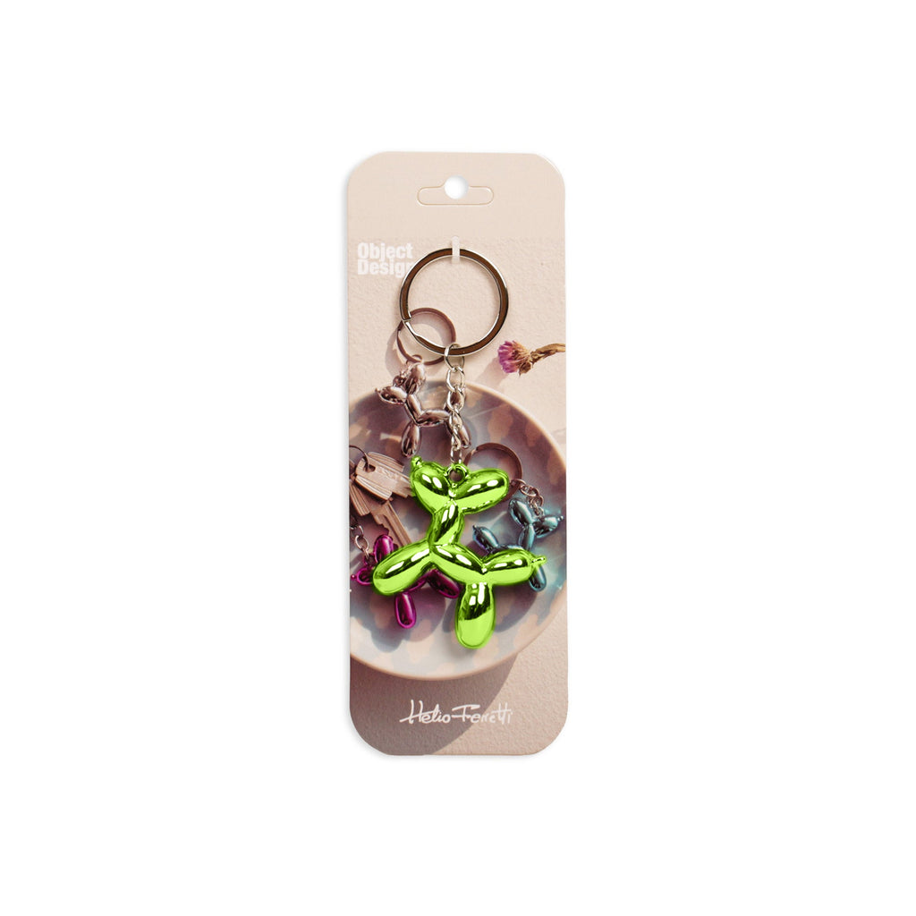 Porte-Clés Chiot Métallique Vert Citron