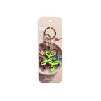 Porte-Clés Chiot Métallique Vert Citron