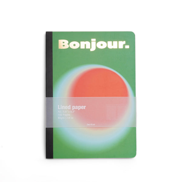 Carnet De Notes Green Bonjour A5