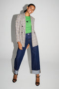 Blazer Ema Pied De Poule Lucky Star Blue Fabriqué En Italie