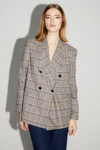 Blazer Ema Pied De Poule Lucky Star Blue Fabriqué En Italie