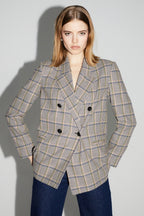 Blazer Ema Pied De Poule Lucky Star Blue Fabriqué En Italie