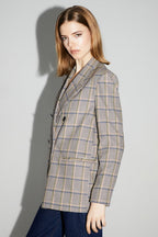 Blazer Ema Pied De Poule Lucky Star Blue Fabriqué En Italie