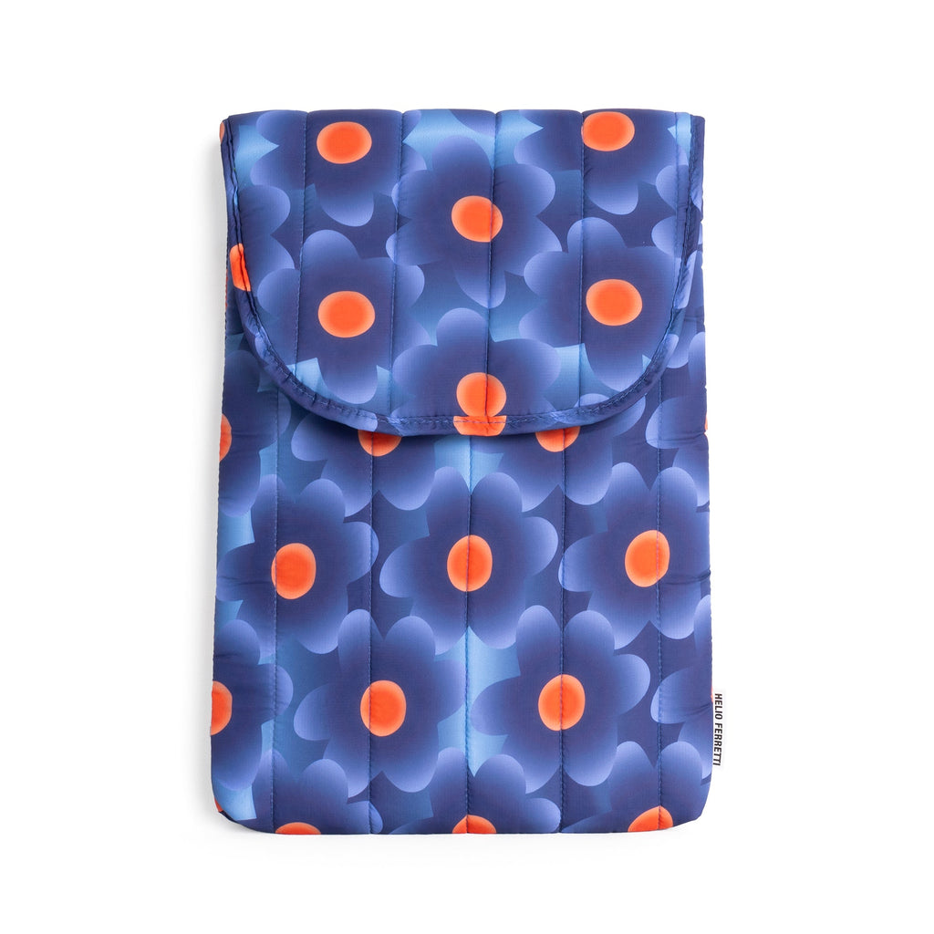 Housse Bouffante À Fleurs Bleue Pour Ordinateur Portable