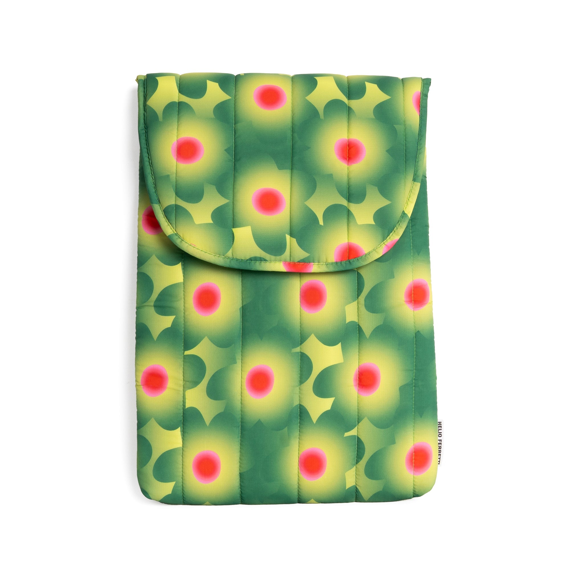 Housse D'Ordinateur Portable Bouffante À Fleurs Verte