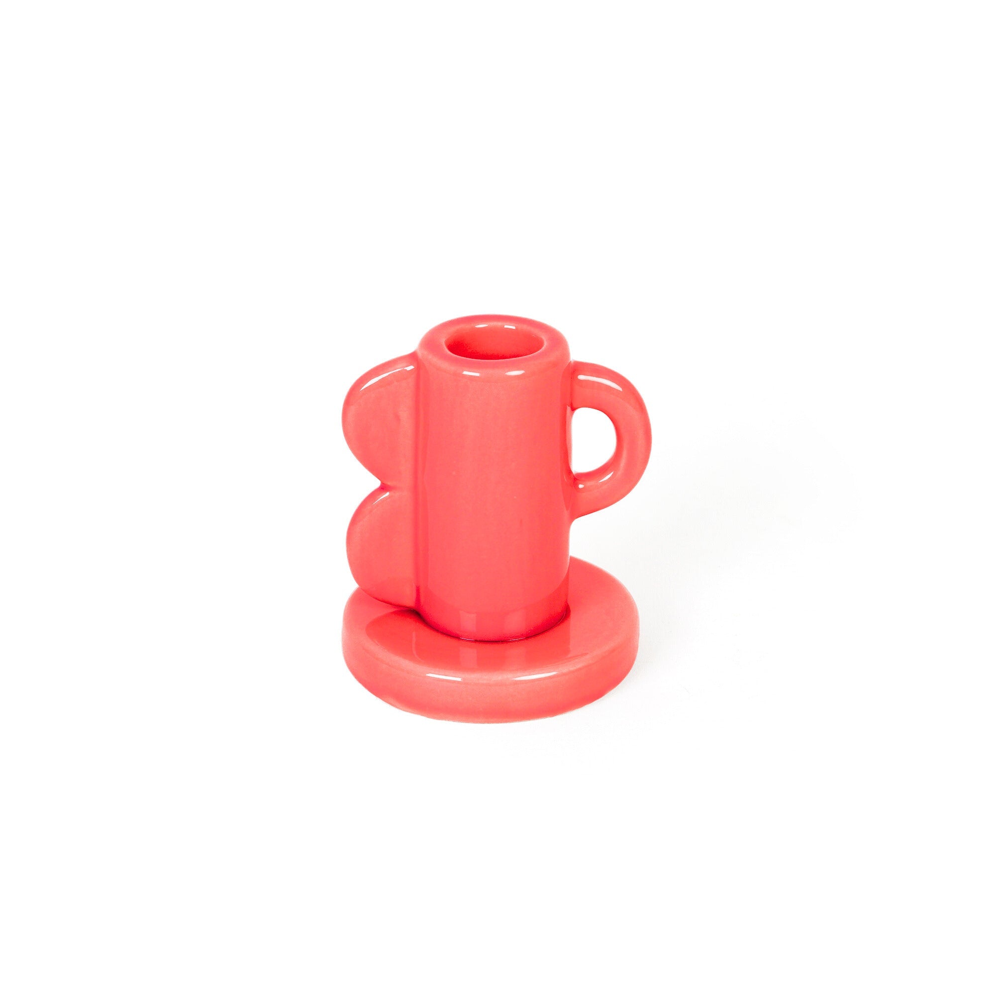 Porte-Bougie Rouge Vintage À Motifs De Vagues