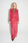 Pantalon Astrid Velours Vintage Rouge Rosé Fabriqué En Italie