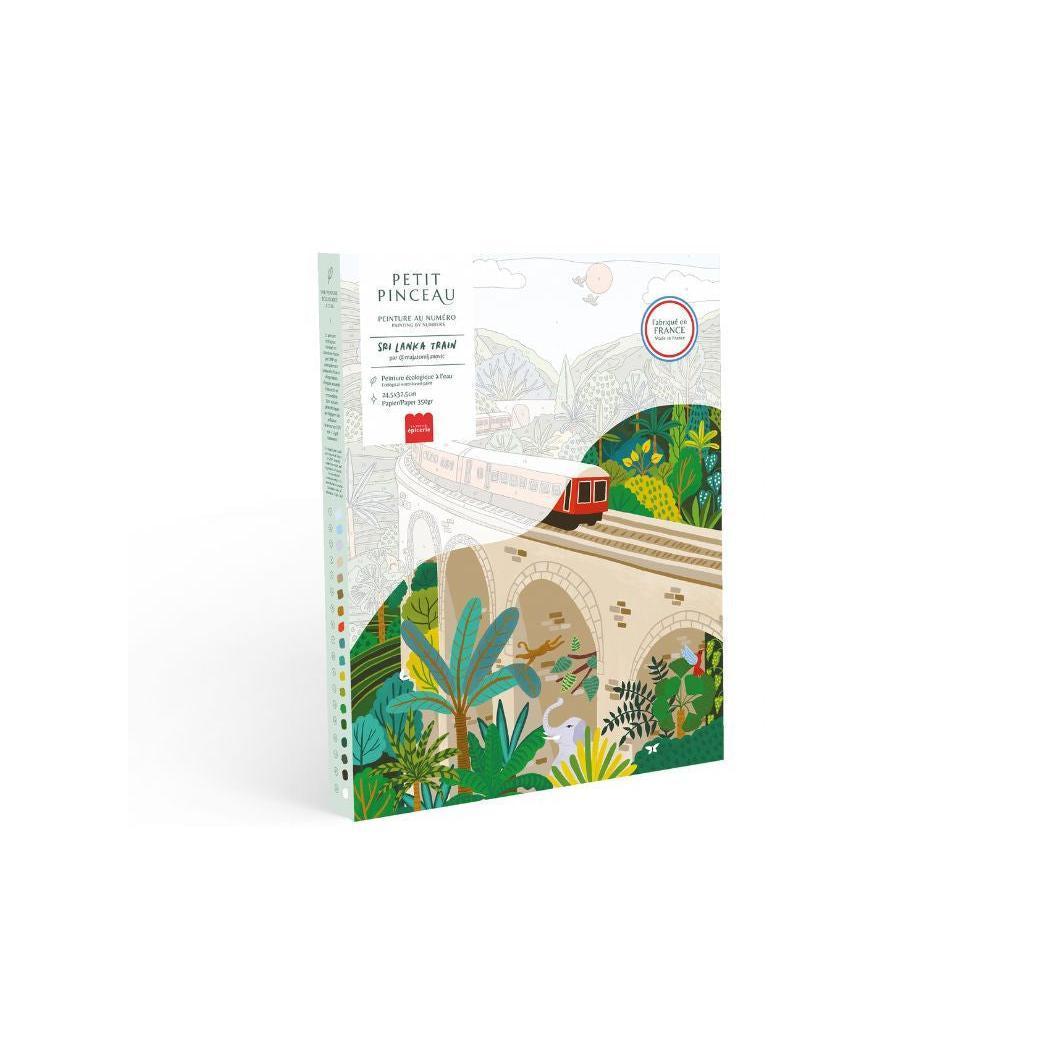 Coffret Peinture Au Numéro - Petit Pinceau - Sri-Lanka Train Par Maja Tomljanovic
