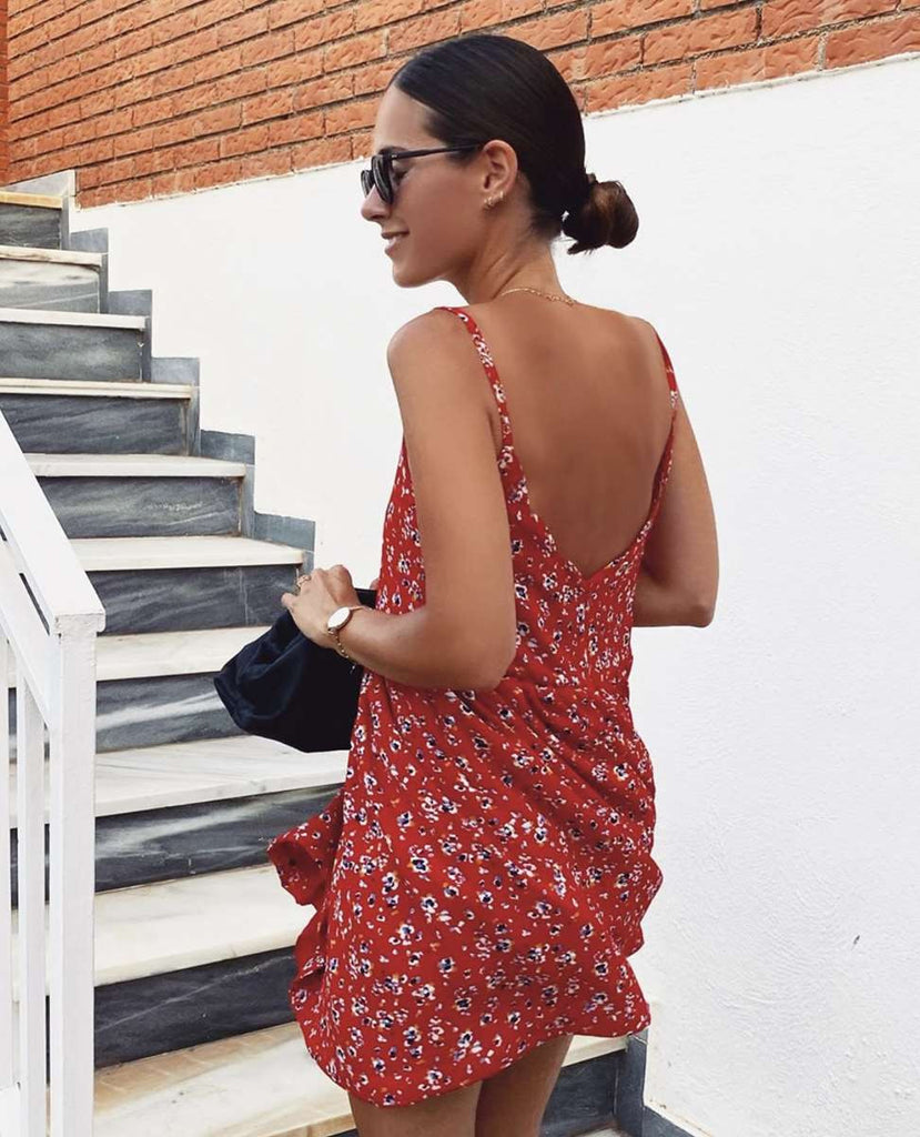 Robe Adèle Imprimé Rouge