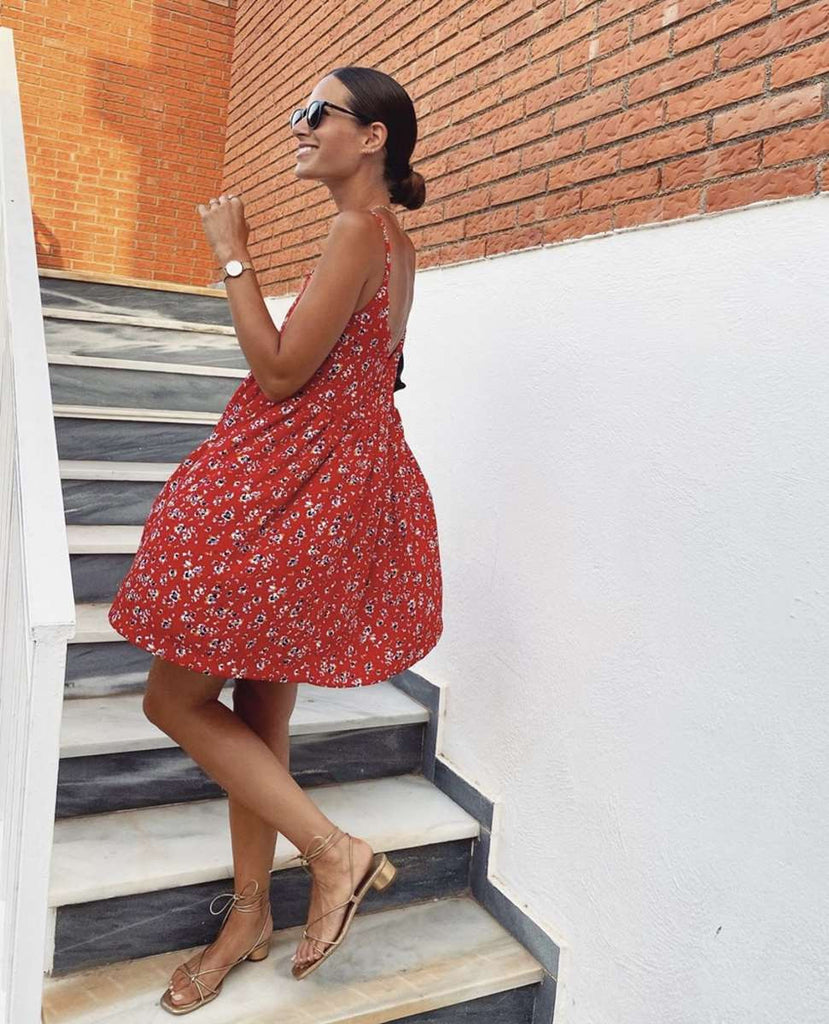Robe Adèle Imprimé Rouge