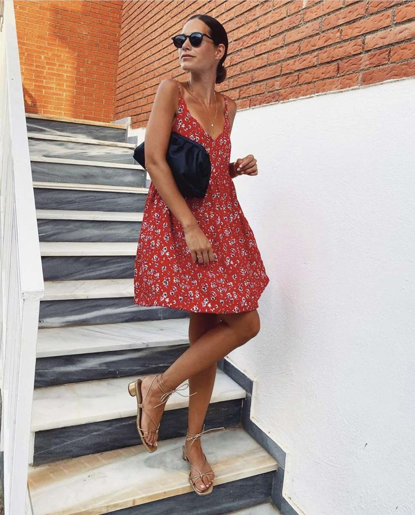 Robe Adèle Imprimé Rouge