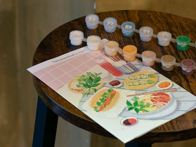 Petit Défaut : Petit Prix ! Coffret Peinture Au Numéro - Petit Pinceau - Vietnamese Food Par Jayne Wong (Copie)